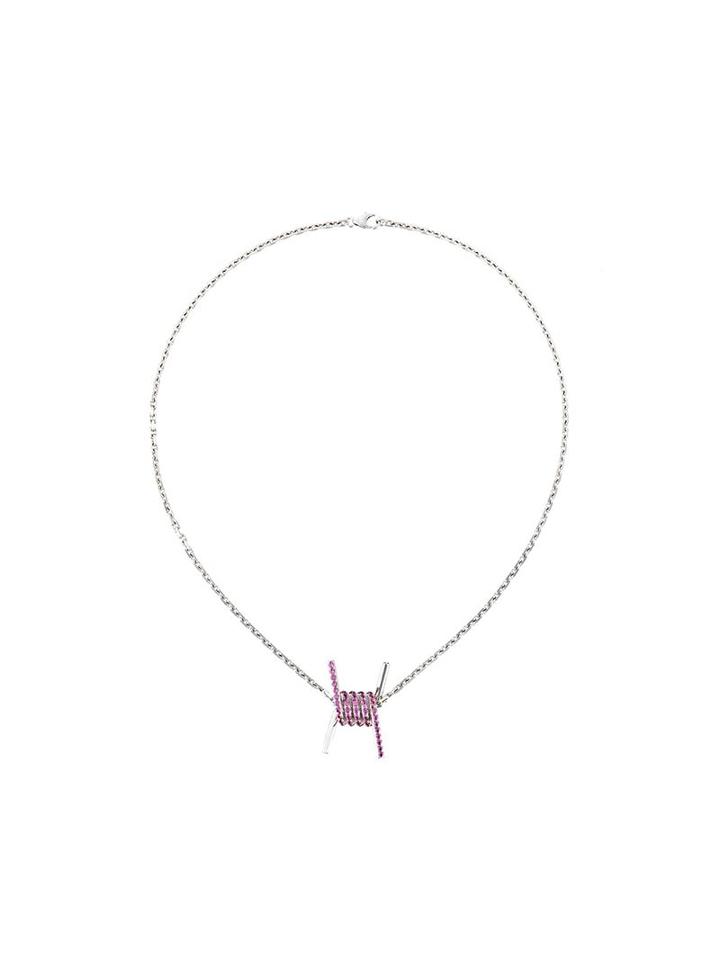 Natasha Zinko 'thorn' Barbed Wire Charm Necklace, Women's, White