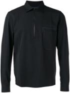 Lanvin Zipped Collar Shirt Jacket, Men's, Size: 38, Black, Virgin Wool