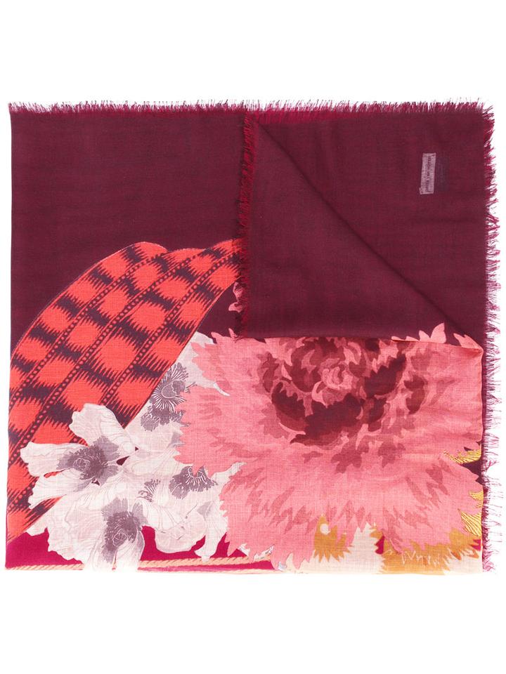 Dries Van Noten Floral Print Scarf, Women's, Black, Silk/modal