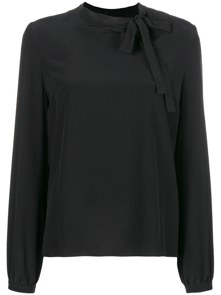 Rochas Bow Tied Long-sleeve Blouse - Black