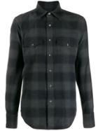 Tom Ford Long-sleeved Check Shirt - Black