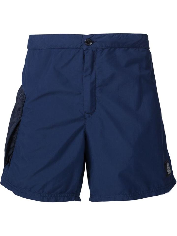 Stone Island Pocket Detail Bermuda Shorts, Men's, Size: M, Blue, Polyimide
