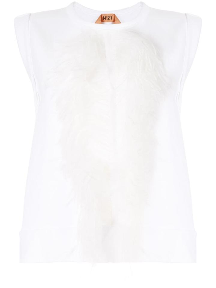 Nº21 Feathered Blouse - White