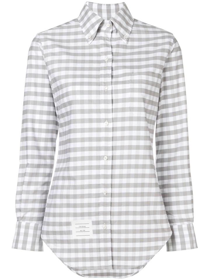 Thom Browne Gingham Check Classic Oxford Shirt - Grey