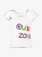 Mira Mikati Crochet Embroidered T-shirt, Women's, Size: S/m, White, Cotton