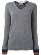 Aviù - Lace Collar Jumper - Women - Polyamide/polyester/spandex/elastane/cashmere - 44, Grey, Polyamide/polyester/spandex/elastane/cashmere