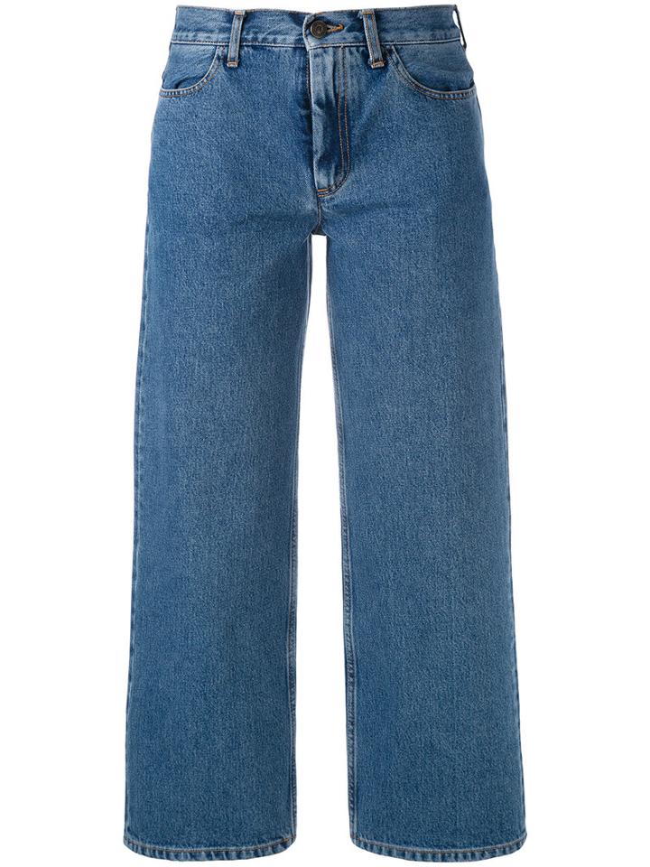 Cropped Wide-leg Jeans - Women - Cotton - 28, Blue, Cotton, Ports 1961
