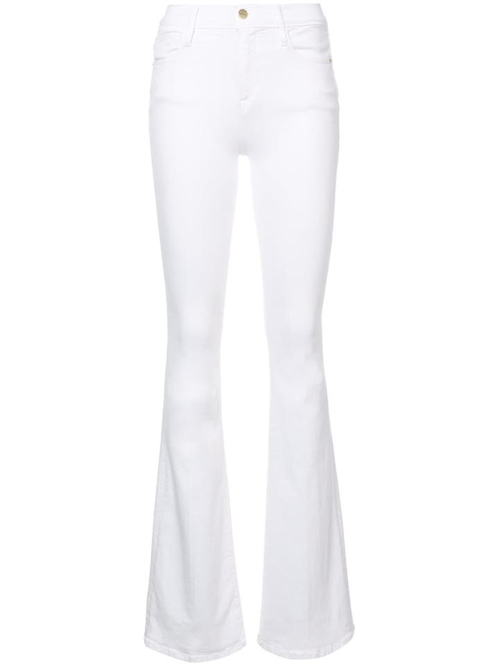 Frame Flared High Waisted Jeans - White