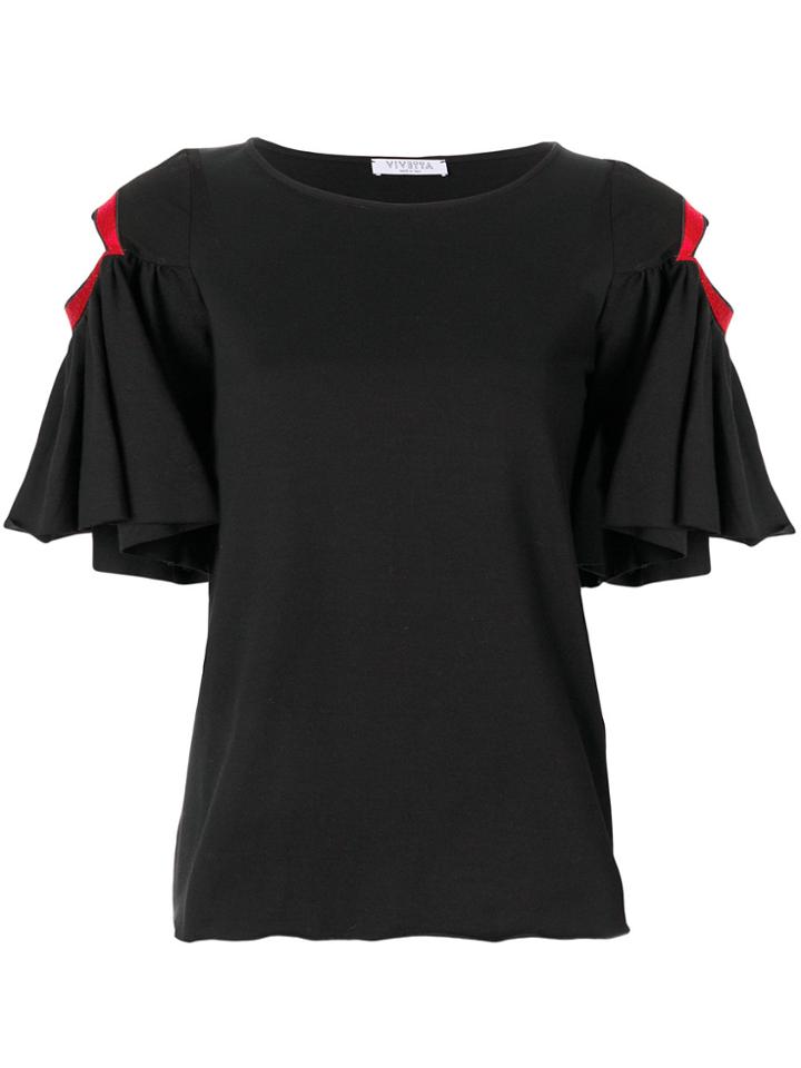 Vivetta Lip Patch Embellished Blouse - Black