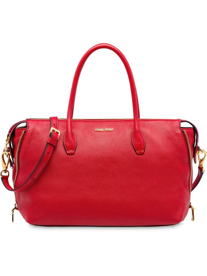 Miu Miu Avenue Travel Tote Bag - Red