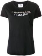Quantum Courage Embroidered Champagne T-shirt - Black