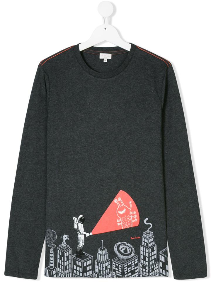 Paul Smith Junior Astronaut Character Print Top - Grey
