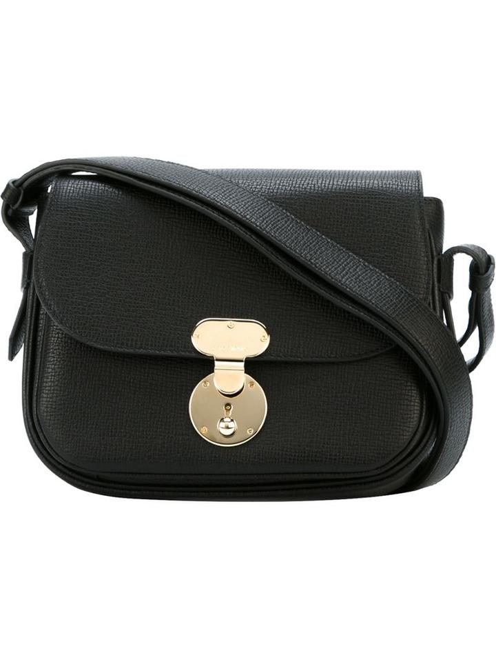 Giorgio Armani Small Foldover Shoulder Bag, Women's, Black, Leather