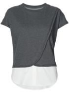 Derek Lam 10 Crosby Faux 2-in-1 Crossover Tank With Buttons - Grey