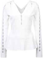 Narciso Rodriguez Perforated Sleeves Jumper - White