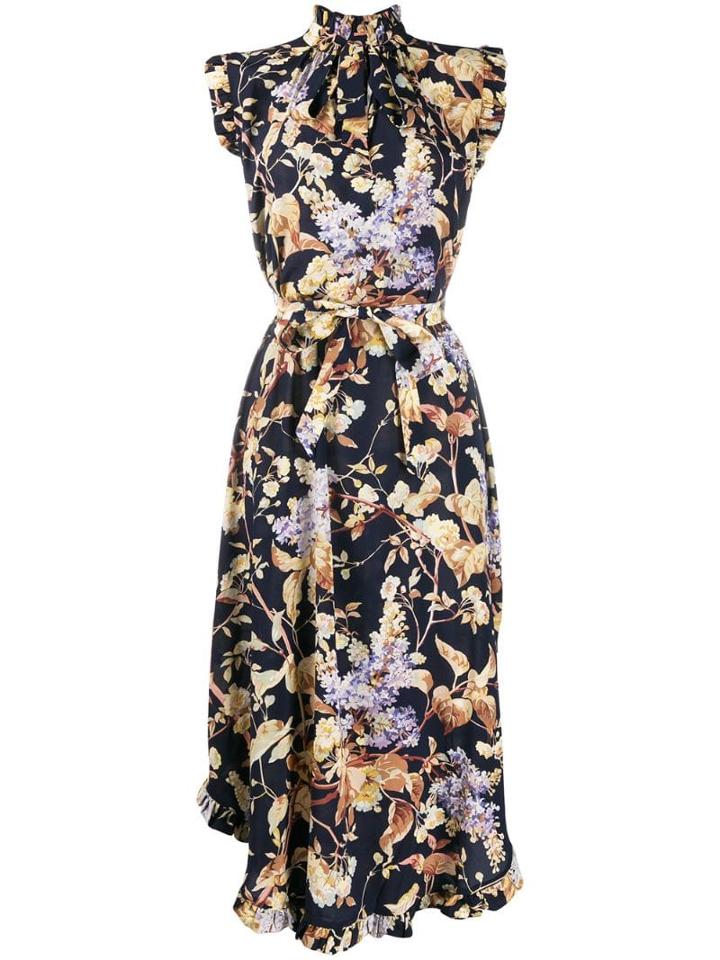 Zimmermann Floral Sleeveless Shirt Dress - Blue
