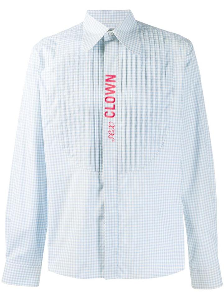 Walter Van Beirendonck Pre-owned 2008's Sexclown Gingham Shirt - Blue