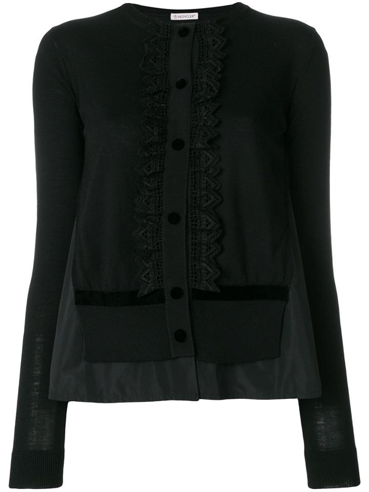Moncler Embroidered Knitted Cardigan - Black