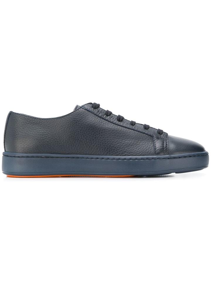 Santoni Leather Low-top Sneakers - Blue