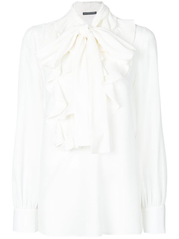 Alexander Mcqueen - Ruffled Blouse - Women - Silk - 42, White, Silk