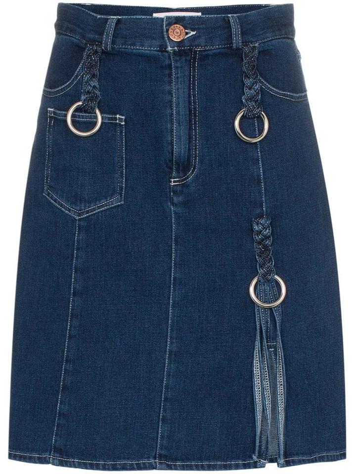 See By Chloé Braided Denim Skirt - Blue