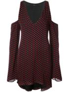 Amiri Cold-shoulder Polka-dot Dress - Red