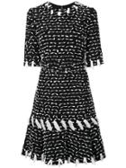 Oscar De La Renta Short Two-tone Dress - Black