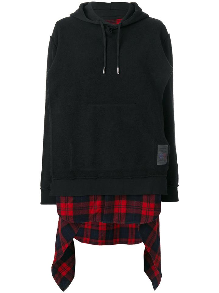 Dsquared2 Flannel-panelled Sweatshirt - Black