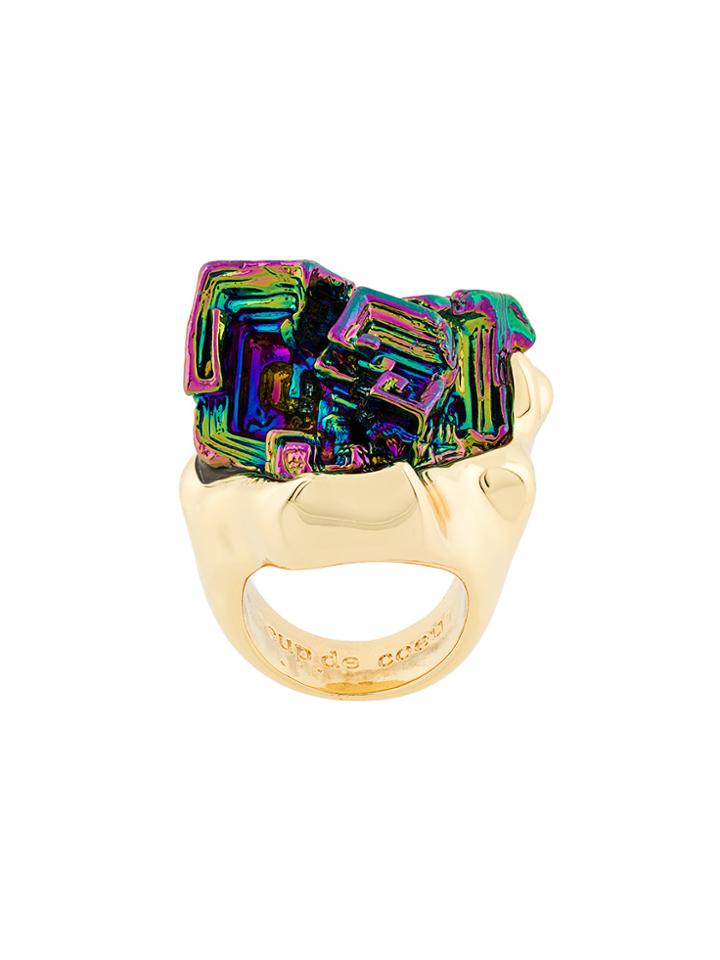 Coup De Coeur Vortex Rainbow Stone Ring - Metallic