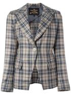 Vivienne Westwood Anglomania Checked Blazer, Women's, Size: 40, Nude/neutrals, Virgin Wool/polyester/cotton