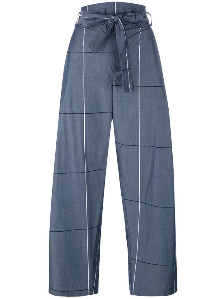 Erika Cavallini Plaid Wide-legged Cropped Trousers - Grey