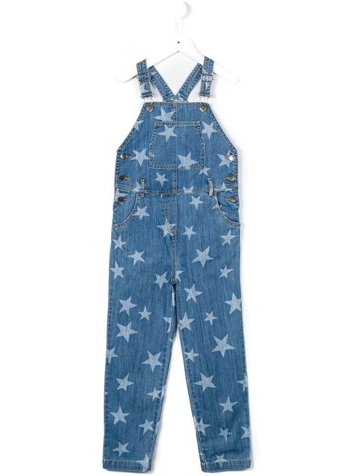 Stella Mccartney Kids 'rudy' Star Print Dungarees, Girl's, Size: 12 Yrs, Blue