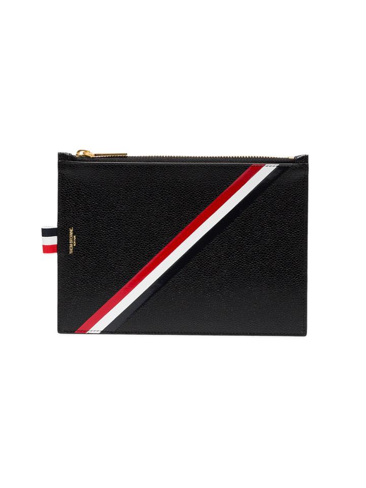 Thom Browne Leather Zippered Document Holder - Black
