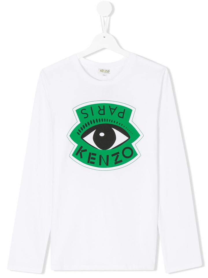 Kenzo Kids Eye Logo Print Top - White