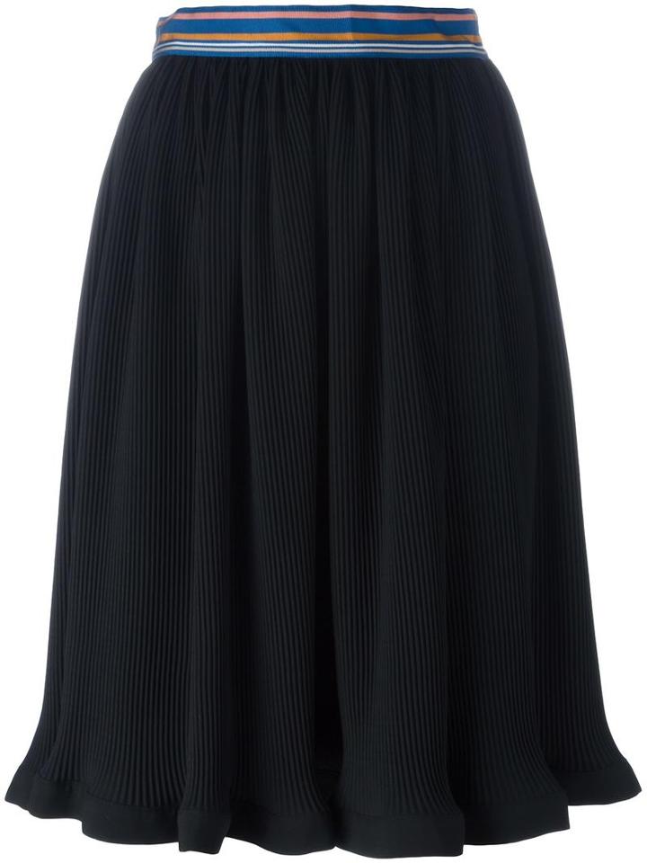 Paul Smith Ribbed A-line Skirt, Women's, Size: 48, Black, Polyester