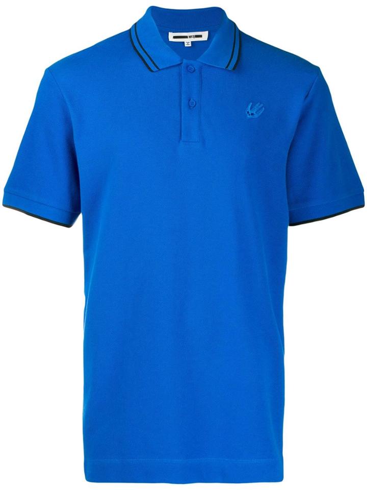 Mcq Alexander Mcqueen Logo Embroidered Polo Shirt - Blue