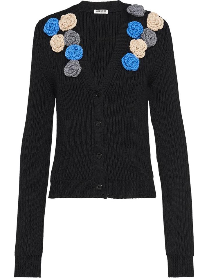 Miu Miu Wool Cardigan - Black