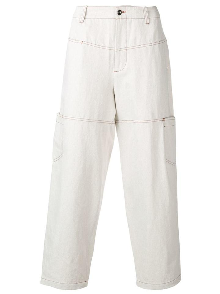 Qasimi Low-rise Loose Parchment Trousers - Neutrals
