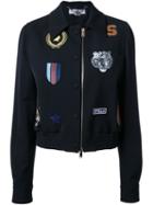 Stella Mccartney Cat Patches Bomber Jacket, Women's, Size: 42, Black, Wool