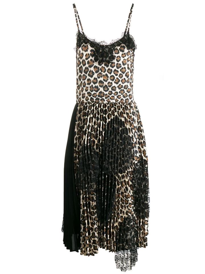 Antonio Marras Leopard Print Pleated Cami Dress - Neutrals
