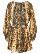 Manning Cartell Jaguar Print Embroidered Trim Dress - Multicolour