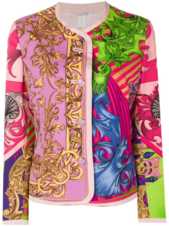 Versace Vintage Seashell Baroque Printed Jacket - Multicolour