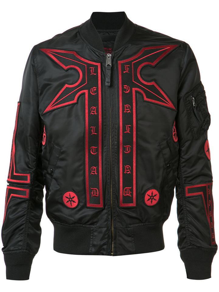Marcelo Burlon County Of Milan Manuel Alpha Ma-1 Bomber Jacket, Men's, Size: Xl, Black, Nylon