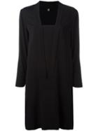 Eleventy Square Neck Dress, Women's, Size: 44, Black, Viscose/spandex/elastane