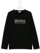 Boss Kids Logo Print T-shirt, Boy's, Size: 14 Yrs, Black
