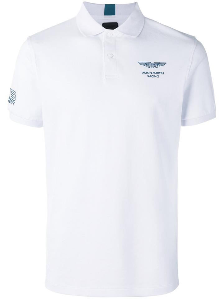 Hackett Chest Print Polo Shirt, Men's, Size: Xl, White, Cotton