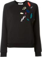 Msgm Embellished Detail Sweatshirt, Women's, Size: S, Black, Cotton