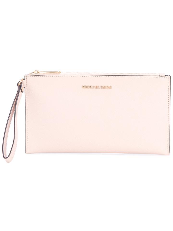 Michael Michael Kors - Jet Set Travel Large Clutch - Women - Calf Leather - One Size, Nude/neutrals, Calf Leather