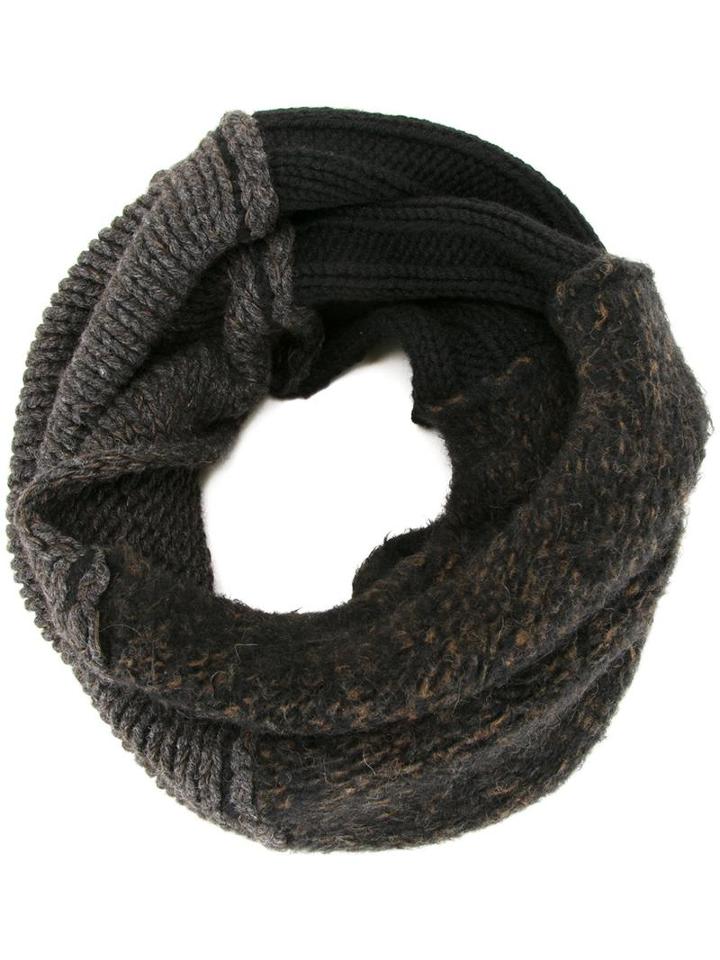 Isabel Benenato Two-tone Scarf, Adult Unisex, Black, Polyamide/wool/yak/hemp
