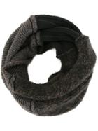 Isabel Benenato Two-tone Scarf, Adult Unisex, Black, Polyamide/wool/yak/hemp
